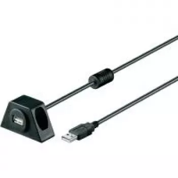 USB ilginimo kabelis Goobay USB 2.0 1,2 m juodas su tvirtinimo kronšteinu