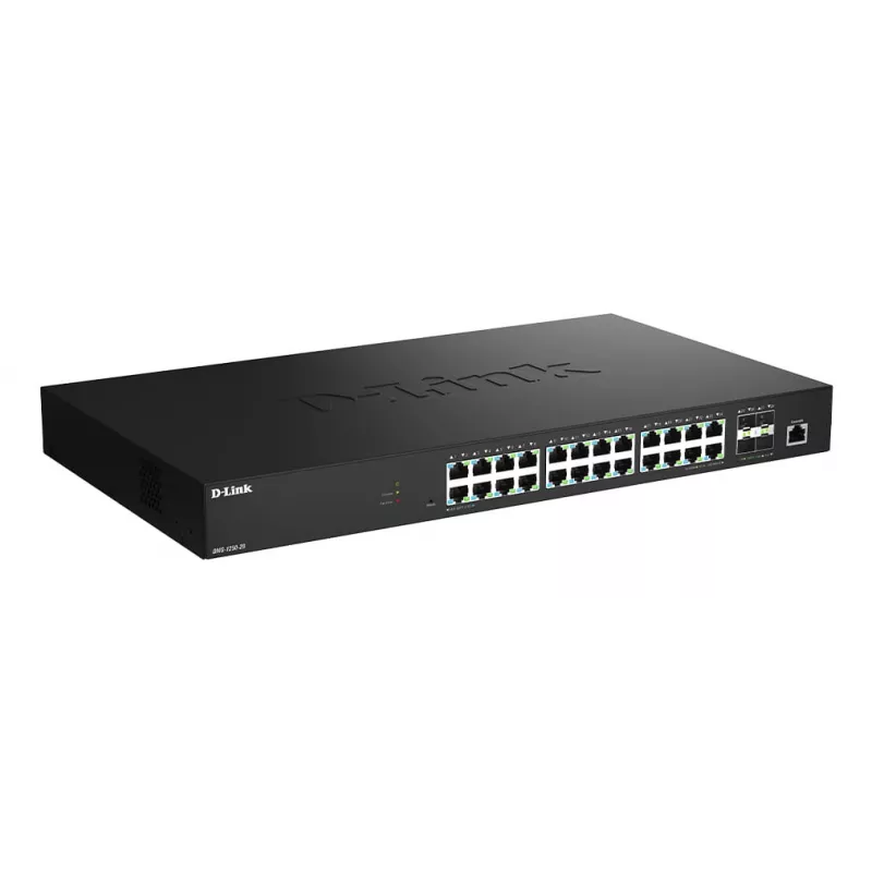 D-Link DMS-1250-28/E 28 prievadų 2.5G kelių gigabitų valdomas jungiklis su 4 x 10G SFP+ prievadais