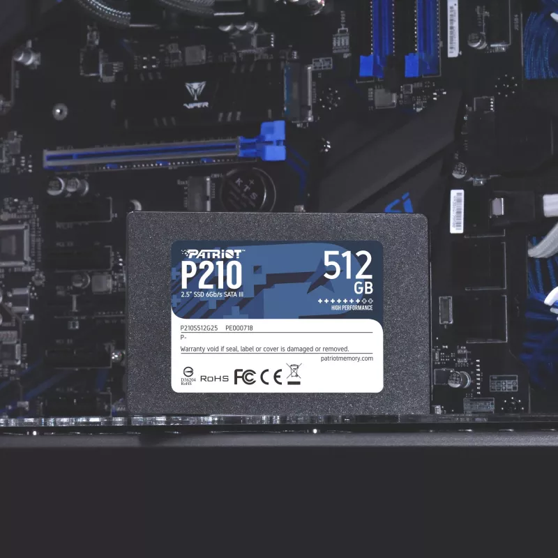 2,5 colio SATA III SSD PATRIOT P210 512 GB — 500 MB/s skaitymas, 400 MB/s rašymas
