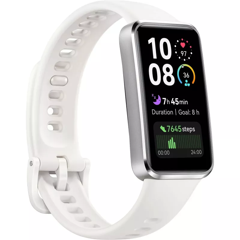 Huawei Band 10 55020ELM aktyvumo apyrankė, 3,73 cm (1,47 colio) AMOLED jutiklinis ekranas, 368 x 194, Bluetooth 5.0 LE, atspari vandeniui iki 50 m, balta