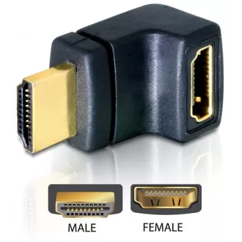 HDMI adapteris DeLOCK 65072 HDMI kištukas į HDMI lizdą 90° į viršų