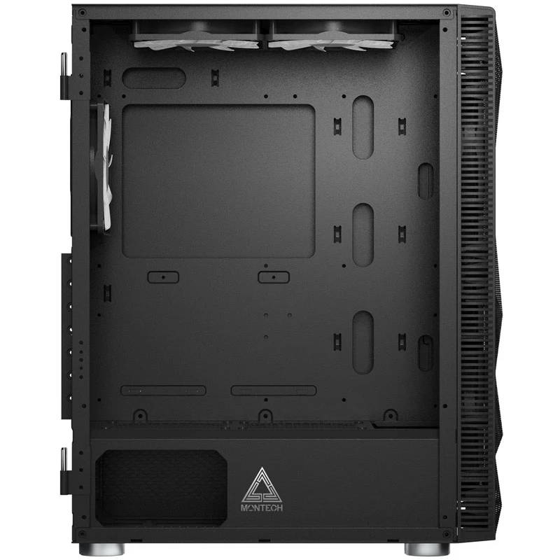 MONTECH X3 X3MESH-BK juodas MIDI Tower kompiuterio korpusas su tinkliniu priekiniu skydeliu