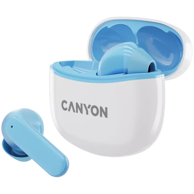 Canyon TWS-5 CNS-TWS5BL Belaidės ausinės – Tikras belaidis ryšys – Bluetooth 5.3 – Į ausį – USB-C įkrovimo dėklas – Liečiamas valdymas – Iki 38 h veikimo – Juodos