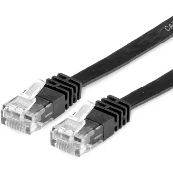 VALUE - Patch-Cable - RJ-45 (M) į RJ-45 (M) - 2 m - UTP - CAT 6a - Halogen-Free, Moulded, Stranded, Flat - Juoda (21.99.0822)