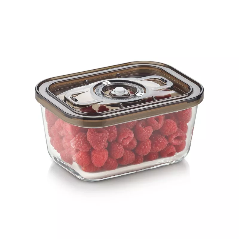 Caso VacuBoxx Eco M stiklinis vakuuminis indas su plastikiniu dangteliu, 0,8 l, skaidrus