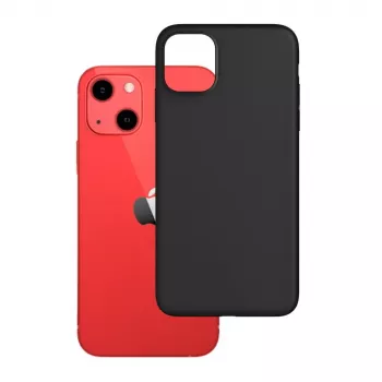 Matinis silikoninis dėklas 3mk, skirtas iPhone 13, juodas