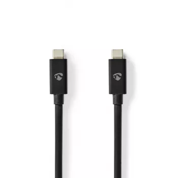 Nedis USB-C 4.0 Gen 3x2 kabelis 1m, 240W, 8K@60Hz, 40Gbps, nikeliuotas, juodas (CCGB66040BK10)