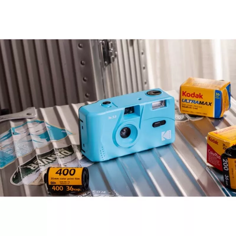 Kodak M35 kompaktiškas juostinis fotoaparatas 35 mm mėlynas (117061)