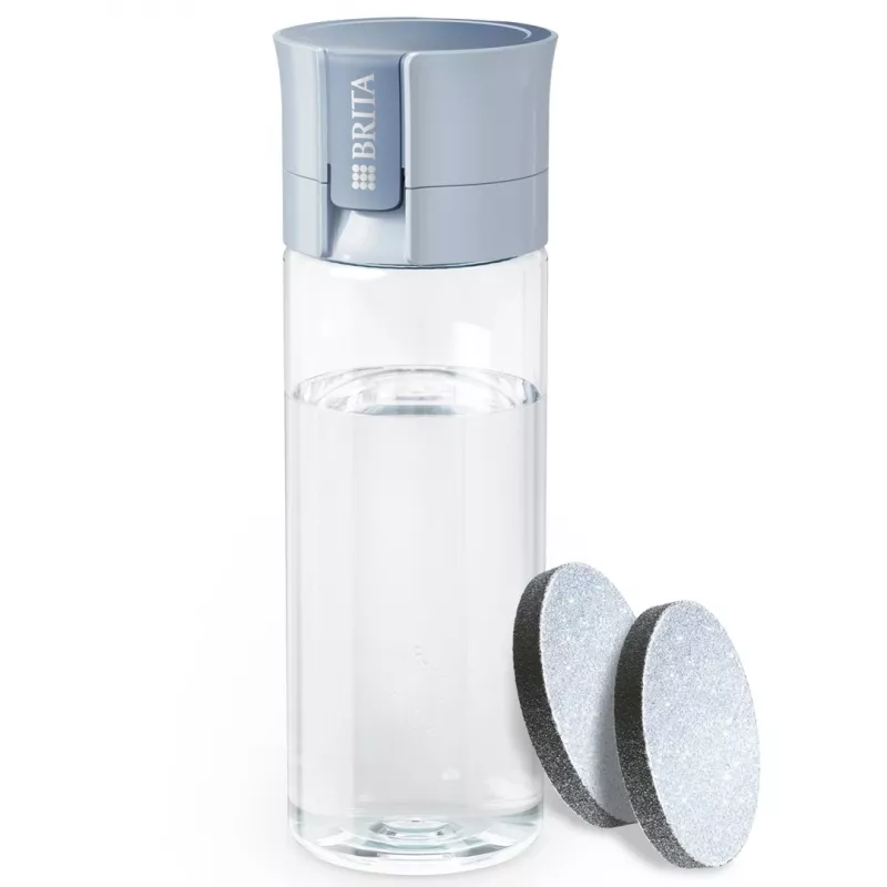 Filtravimo butelis BRITA Vital Pastel Blue 600 ml su 2 MicroDisc filtrais, be BPA, tinkamas plauti indaplovėje