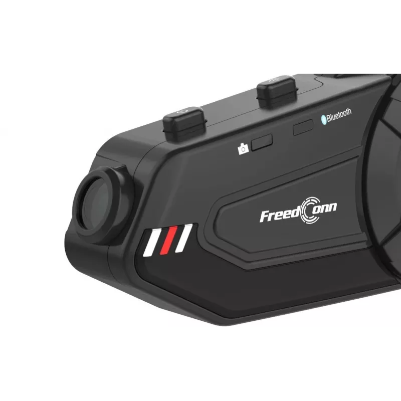 Šalmo Bluetooth intercomas FreedConn R1 PLUS E su kamera, Bluetooth 5.0+EDR, nuotolis 1000 m, IP65, FM, 1080p vaizdo įrašas, 30 h pokalbio laiko