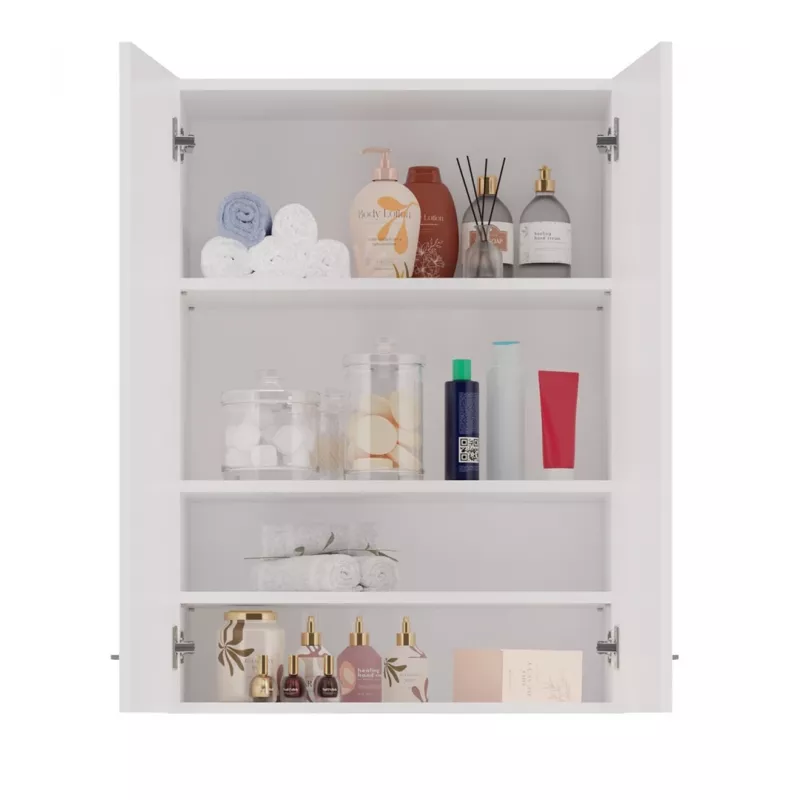 Topeshop POLA MINI DD balta vonios spintelė su stalčiais Balta