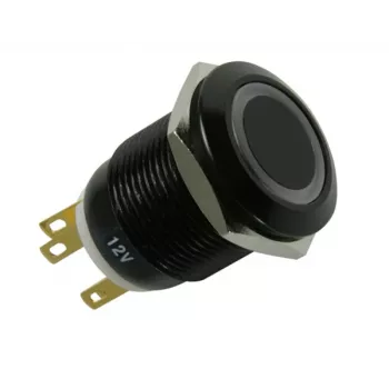 Kompiuterio korpuso jungiklis Lamptron LAMP-SW1912L-H – plieninis juodas, skersmuo 22 mm, vienetas