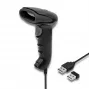 Nešiojamas brūkšninių kodų skaitytuvas QOLTEC 50868 – 1D/2D lazerinis skaitytuvas, USB laidinis ir belaidis, darbinis atstumas 600 mm, juodas