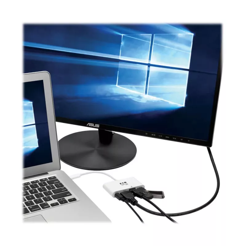 USB-C kelių prievadų adapteris - HDMI, USB 3.2 Gen 1, Gigabit Ethernet, 60W PD įkrovimas, HDCP, baltas U444-06N-HGU-C