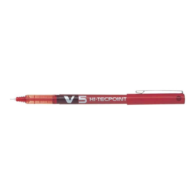 Pilot V5 HiTec Red 0.5 mm rašikliai raudona spalva 12 vnt.