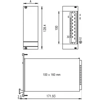 Priekinis skydelis SCHROFF FRONTPL.HF PSU 3HE 6TE MAX (21006943)
