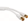 - Antennenkabel - IEC-Anschluss männlich bis IEC-Anschluss weiblich - 1 m - abgeschirmt - 100 dB - weiß