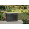 Laikymo dėžė lauke Keter Kentwood 190L – 190 litrų, grafitas, atverčiamas dangtis, 823×457×577 mm