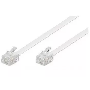 Telefono kabelis Microconnect MPK191W RJ-11 plokščias 15 m baltas