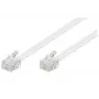 Telefono kabelis Microconnect MPK191W RJ-11 plokščias 15 m baltas