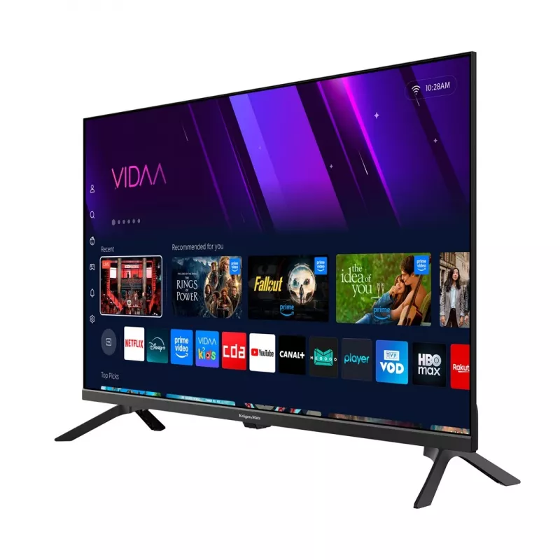 Televizorius Krüger&Matz KM0232-V3 32 colių (81,3 cm) HD Smart TV, DLED, 1366×768, Wi‑Fi, 3×HDMI, 2×USB, 16 W, VESA 200×200, juodas