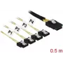 Laidas DeLOCK 85800 Mini SAS SFF-8087 0,5 m Juodas