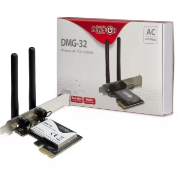 Inter-Tech DMG-32 belaidžio tinklo PCI Express plokštė, 650 Mbit/s, juoda-sidabrinė (88888148)