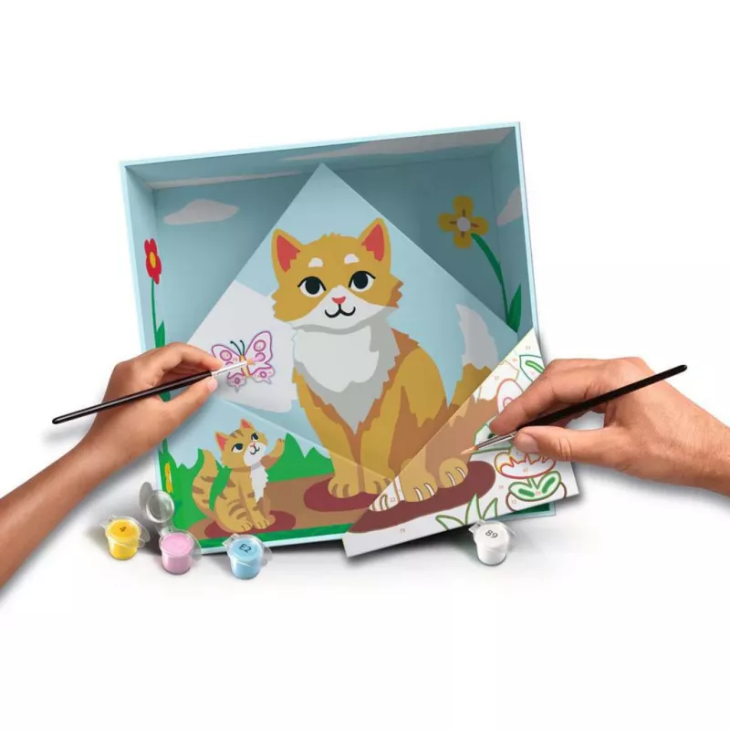 Piešimo rinkinys Ravensburger CreArt Do it together – katė, bendras tapymas pagal skaičius