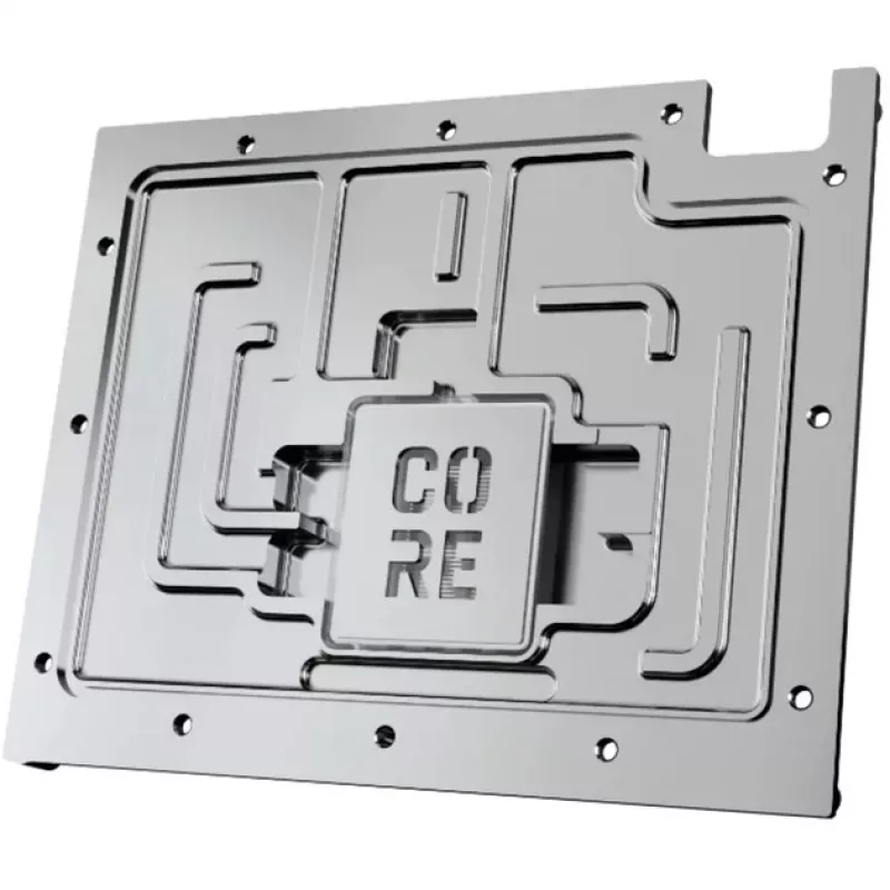Alphacool 10260 Aliumininė galinė plokštė chromas juoda 154 mm