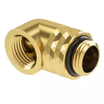 Adapteris Barrow G1/4 inch 90° pasukamas vyriškas į moterišką TDWT90-V2.5 auksinis