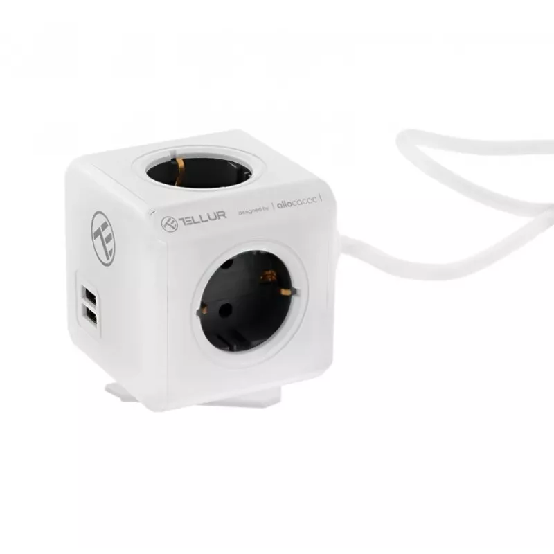 Ilgintuvas Tellur Power Cube Extended 4 kištukiniai lizdai 2 USB prievadai