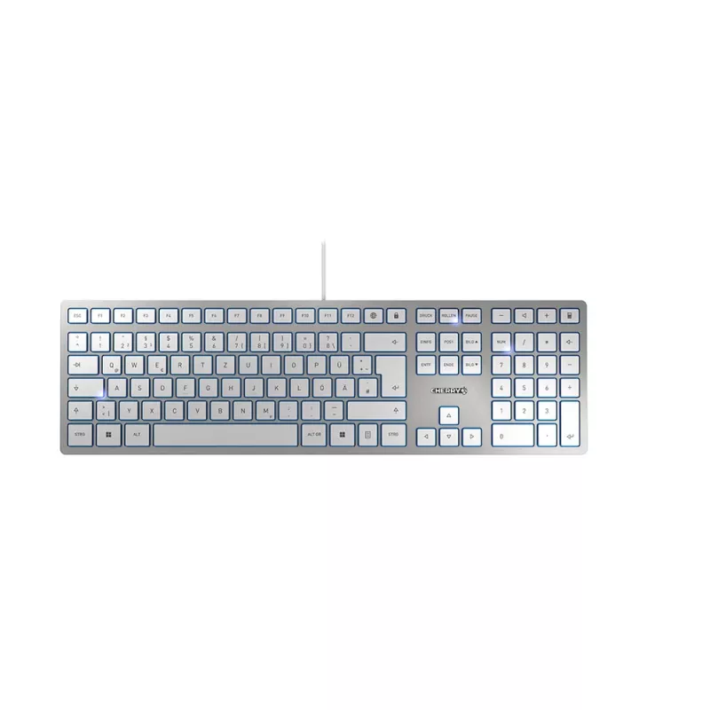 Klaviatūra CHERRY KC 6000 SLIM Universal USB QWERTZ Vokiška sidabrinė