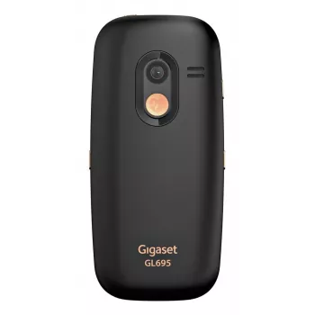Senjorų mobilusis telefonas Gigaset GL695 – 2,31 colio (5,87 cm) ekranas, 240×320, viena SIM, 4G, 2 MP kamera, 1400 mAh, juoda