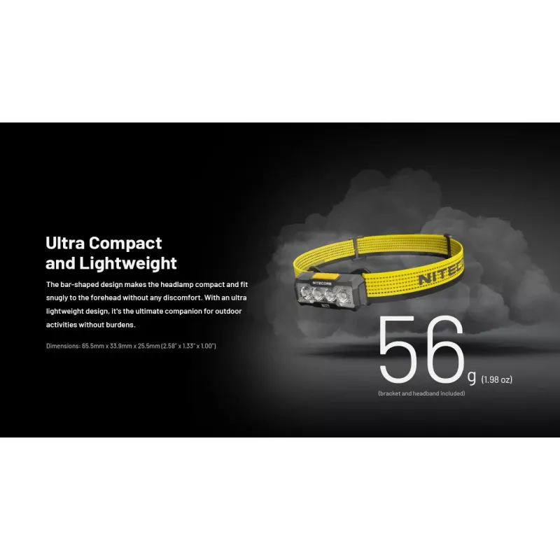 Nitecore NU27 žibintuvėlis juodas/geltonas LED galvos žibintas