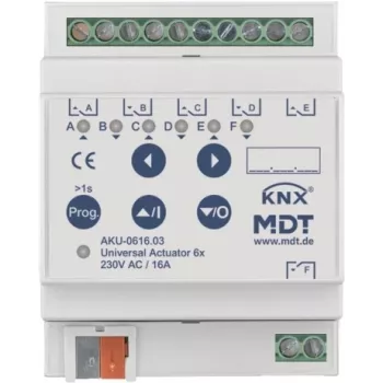 MDT Battery-0616.03 universalus pavarų blokas 6 kanalų 4TE REG 16A 230VAC 100µF 15EVG