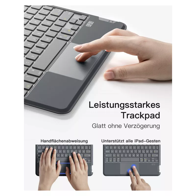 inateck klaviatūra iPad 11 ir iPad 10 kartos, QWERTZ, pilka