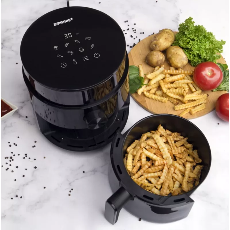 Oro gruzdintuvė PRIME3 SAF31 2,5 l, 1200 W, karšto oro bekepė juoda