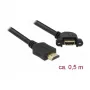 HDMI ilginimo kabelis DeLOCK 85467 0,5 m A tipo kištukas – lizdas juodas