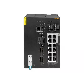 HPE Aruba 4100i – valdomas pramoninis komutatorius, 8x PoE Class 4 + 4x PoE Class 6 + 2x SFP+, DIN bėgelis