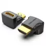 Vention HDMI 90 laipsnių kištukas-lizdas adapteris juodas