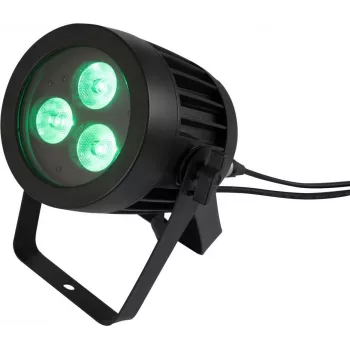 LED PAR Prožektorius EUROLITE 3x8W QCL Spot — 3x8W RGB COB LED, kompaktiškas PAR prožektorius