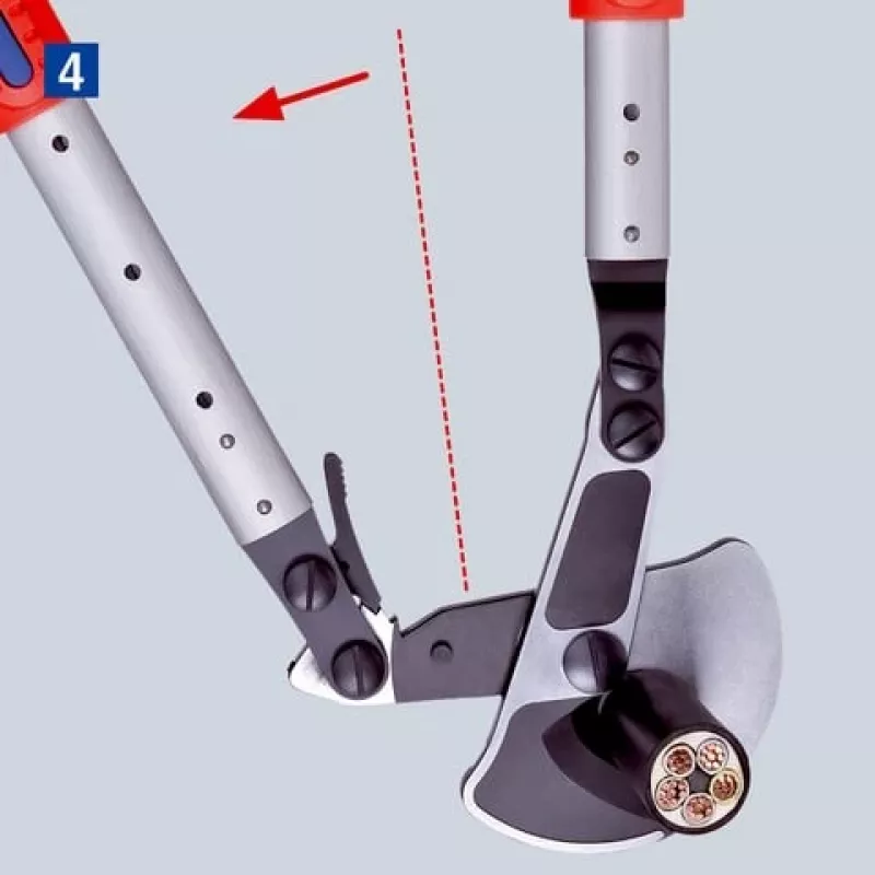 Kabelių žirklės Knipex 9532038, reketinės, skirtos kabeliams pjauti
