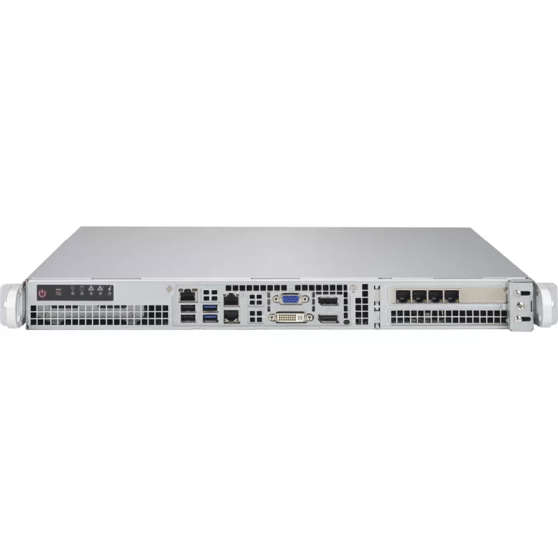 Supermicro SuperChassis 515-R407 - 1U stelažinis korpusas STD ir WIO pagrindinėms plokštėms, 2x 2,5 colio vietos, LED indikatoriai, 4x PWM ventiliatoriai, 2x AOC aušinimo ventiliatoriai, maitinimo blokas 400 W, 43 x 437 x 429 mm