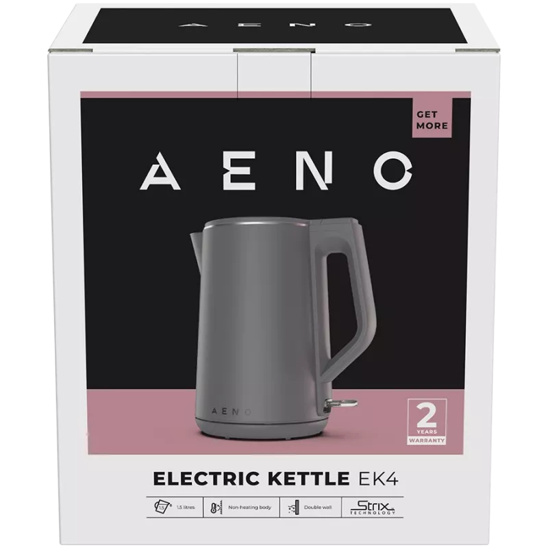 AENO EK4 elektrinis virdulys: 1850-2200W, 1,5L, dvigubos sienelės, Strix termostatas