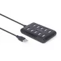 USB mazgas Gembird UHB-U2P10P-01 — 10 prievadų USB 2.0 mazgas