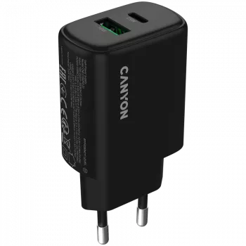 CANYON OnCharge 250 25W 1xPD 1xQC EU juodas