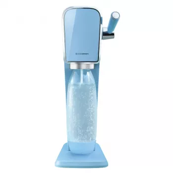 Sodos gaminimo aparatas SODASTREAM Art Blue Steel – 1 L plastikinis butelis, 60 L karbonatorius, 173×245×430 mm