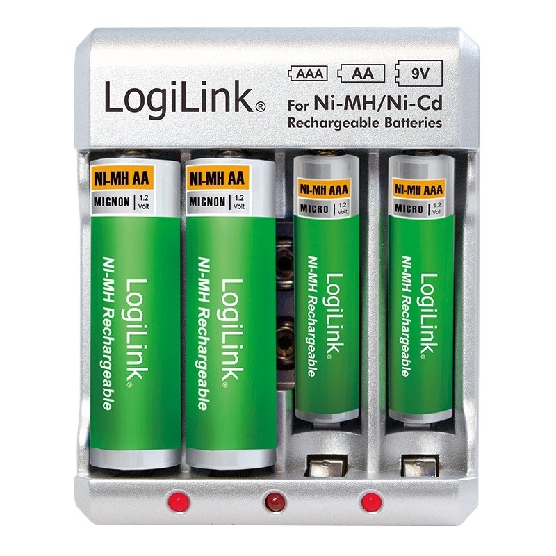 LOGILINK akumuliatorių įkroviklis Ni-MH / Ni-Cd AA / AAA / 9V
