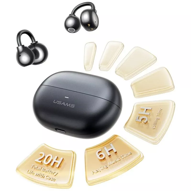 Bluetooth ausinės R02 Clip-on pilkos