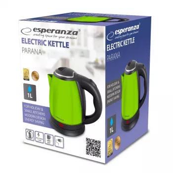 Elektrinis virdulys ESPERANZA EKK128G 1,0 L 1350 W belaidis, plastikinis korpusas, žalias